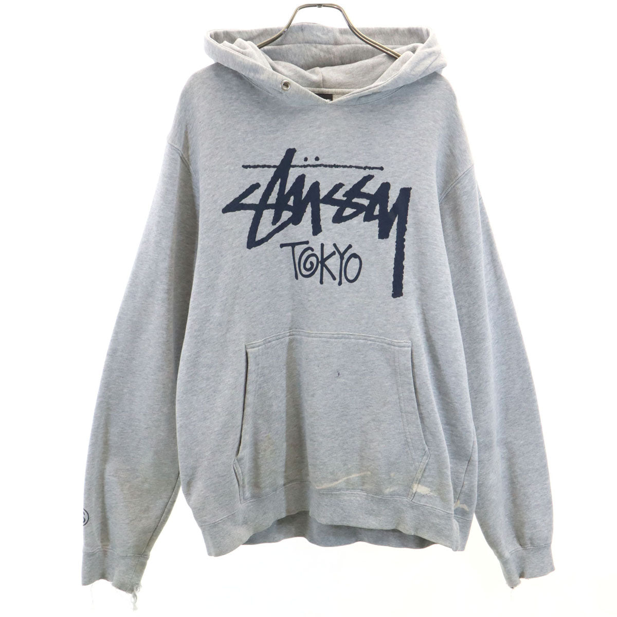 STUSSY ステューシー 長袖 スウェットパーカー M グレー メンズ