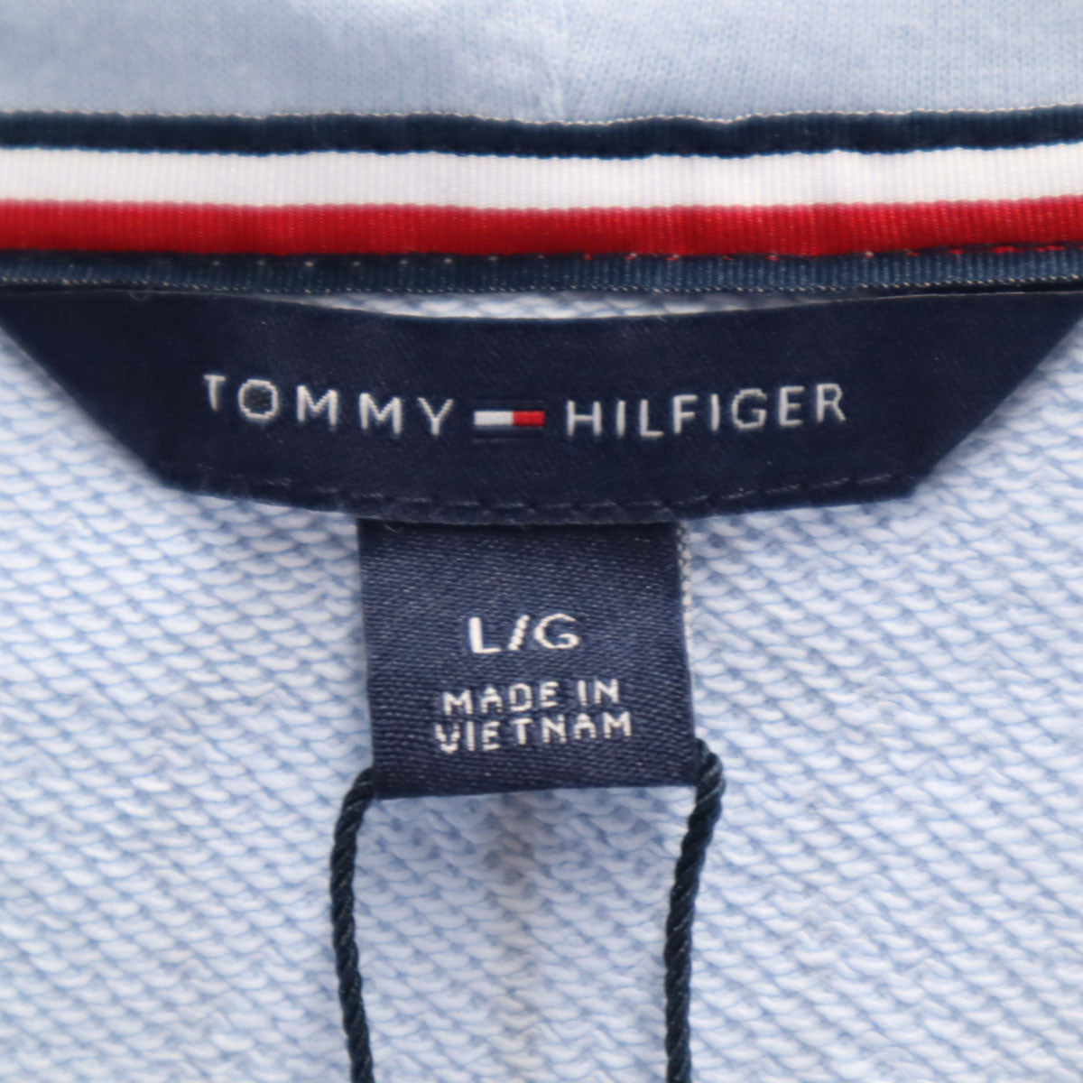 TOMMY HILFIGER トミーヒルフィガー 未使用 長袖 スウェット ジップパーカー L ブルー系 タグ付き メンズ