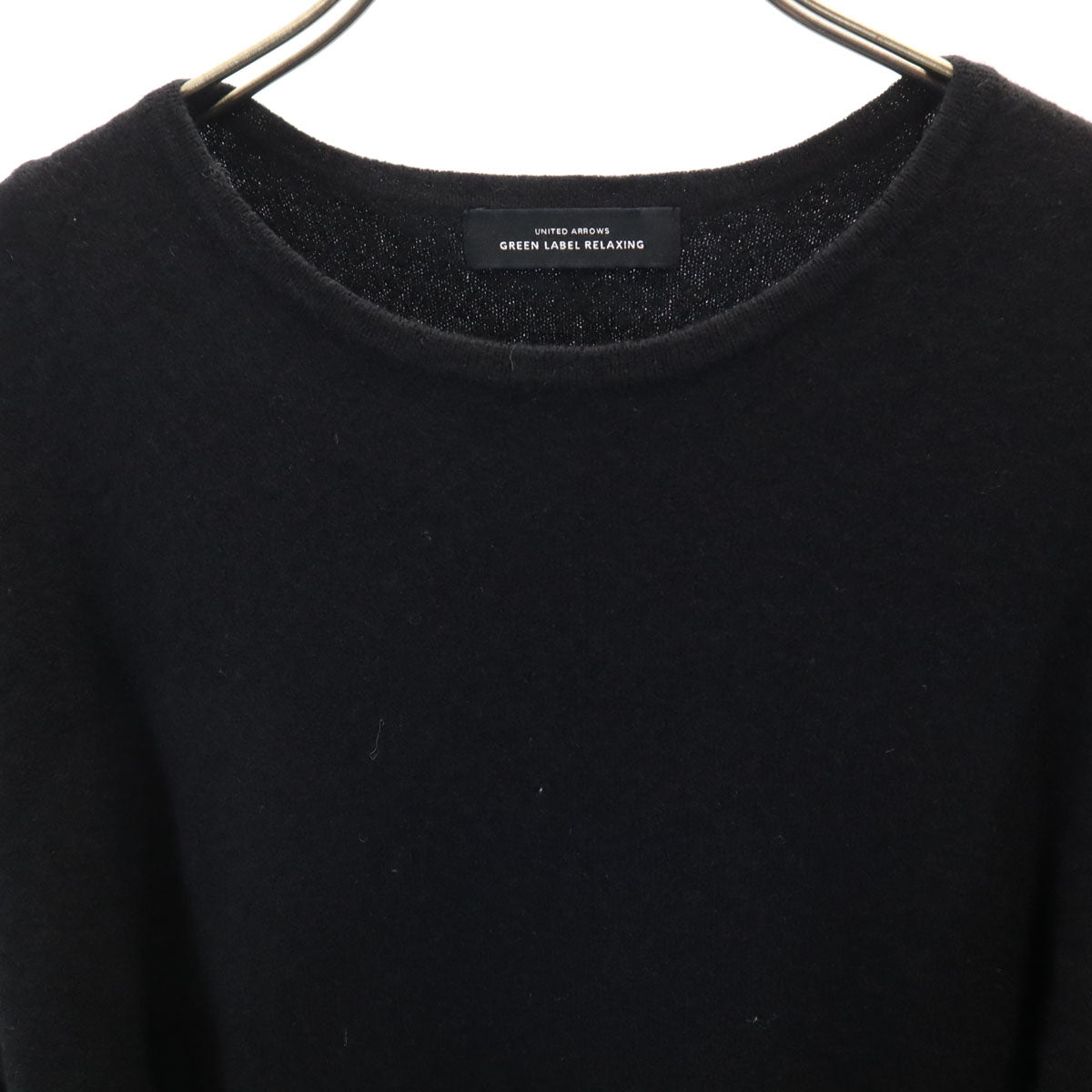 green label relaxing グリーンレーベルリラクシング 長袖 ニット ロングワンピース ブラック レディース