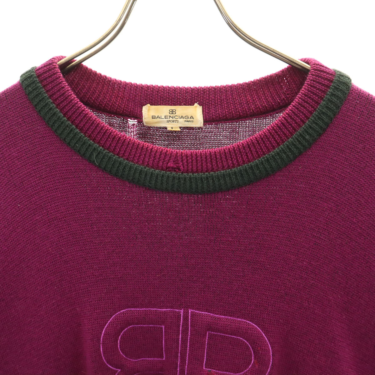 BALENCIAGA SPORT バレンシアガ スポーツ 90s オールド 長袖 セーター L パープル ニット メンズ