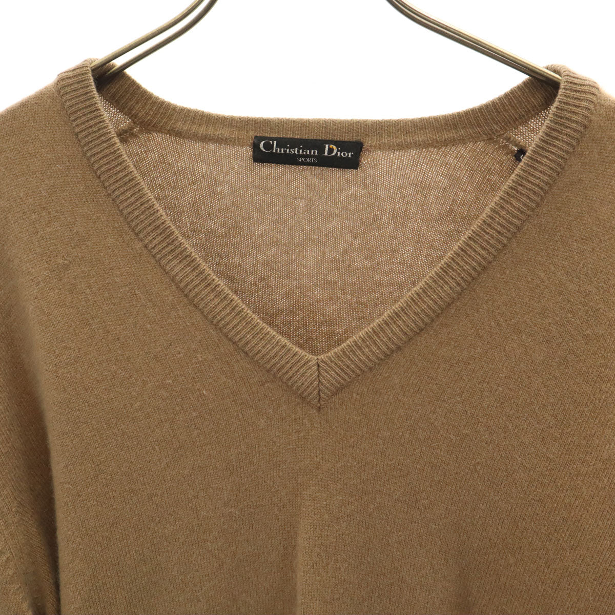 Christian Dior SPORTS クリスチャンディオールスポーツ 90s オールド 長袖 Vネック セーター L モカブラウン ニット レディース