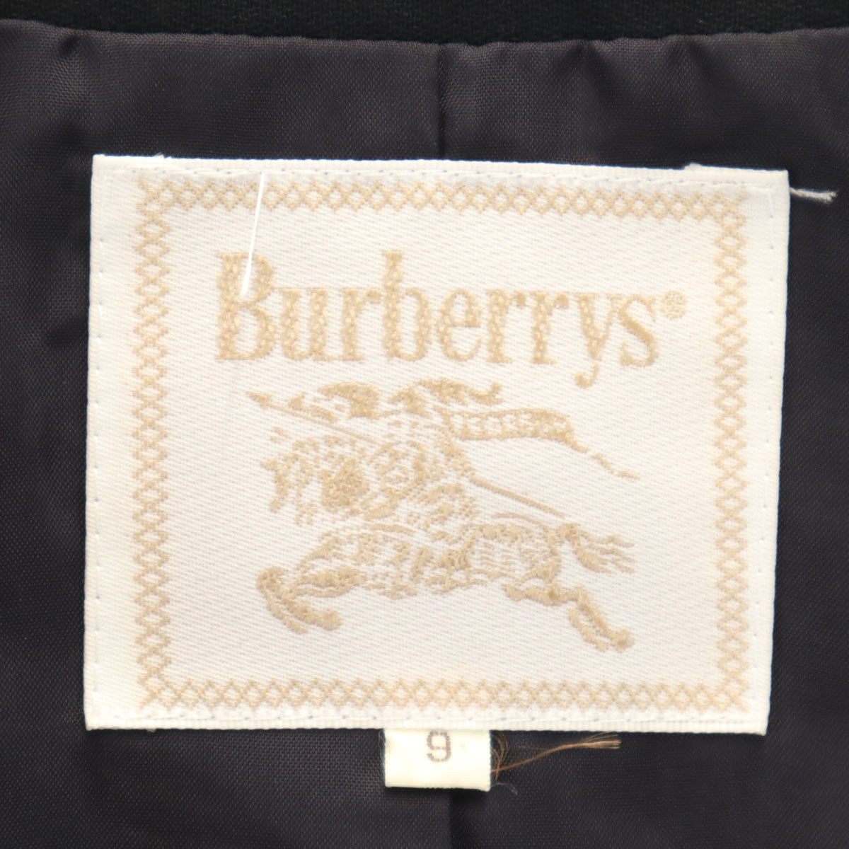 Burberrys バーバリーズ 90s オールド ウールブレンド テーラードジャケット 9AR ブラック C-TK83 レディース