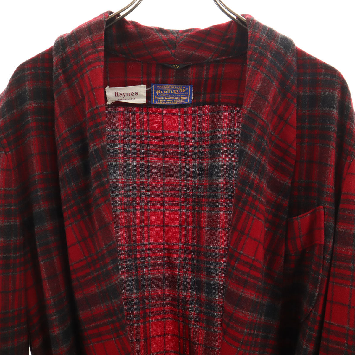 PENDLETON ペンドルトン 40s 50s HAYNES ヴィンテージ チェック柄 フランネル ガウンコート L レッド メンズ