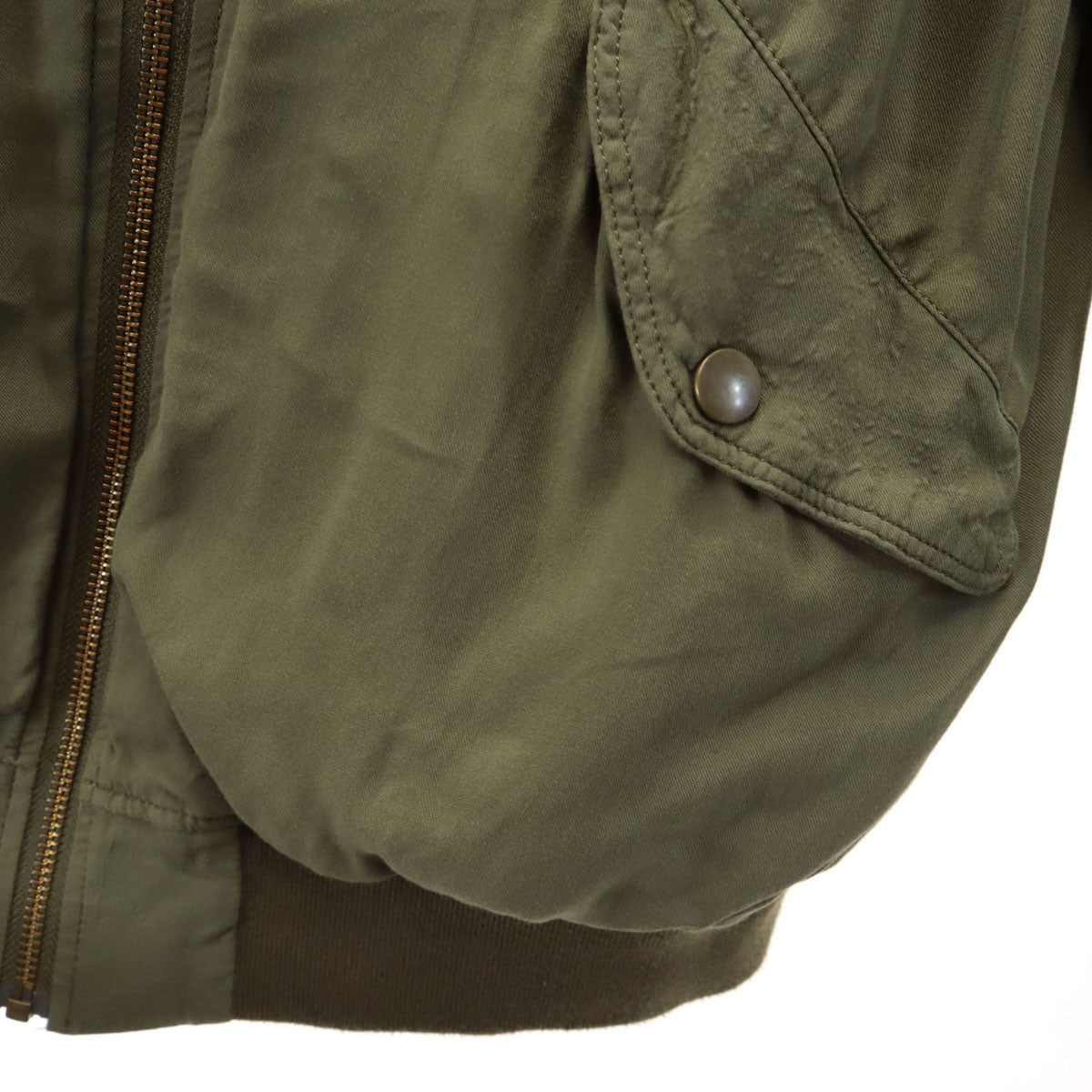 HYSTERIC GLAMOUR ヒステリックグラマー 日本製 レーヨンブレンド MA-1 フライトジャケット free カーキ レディース