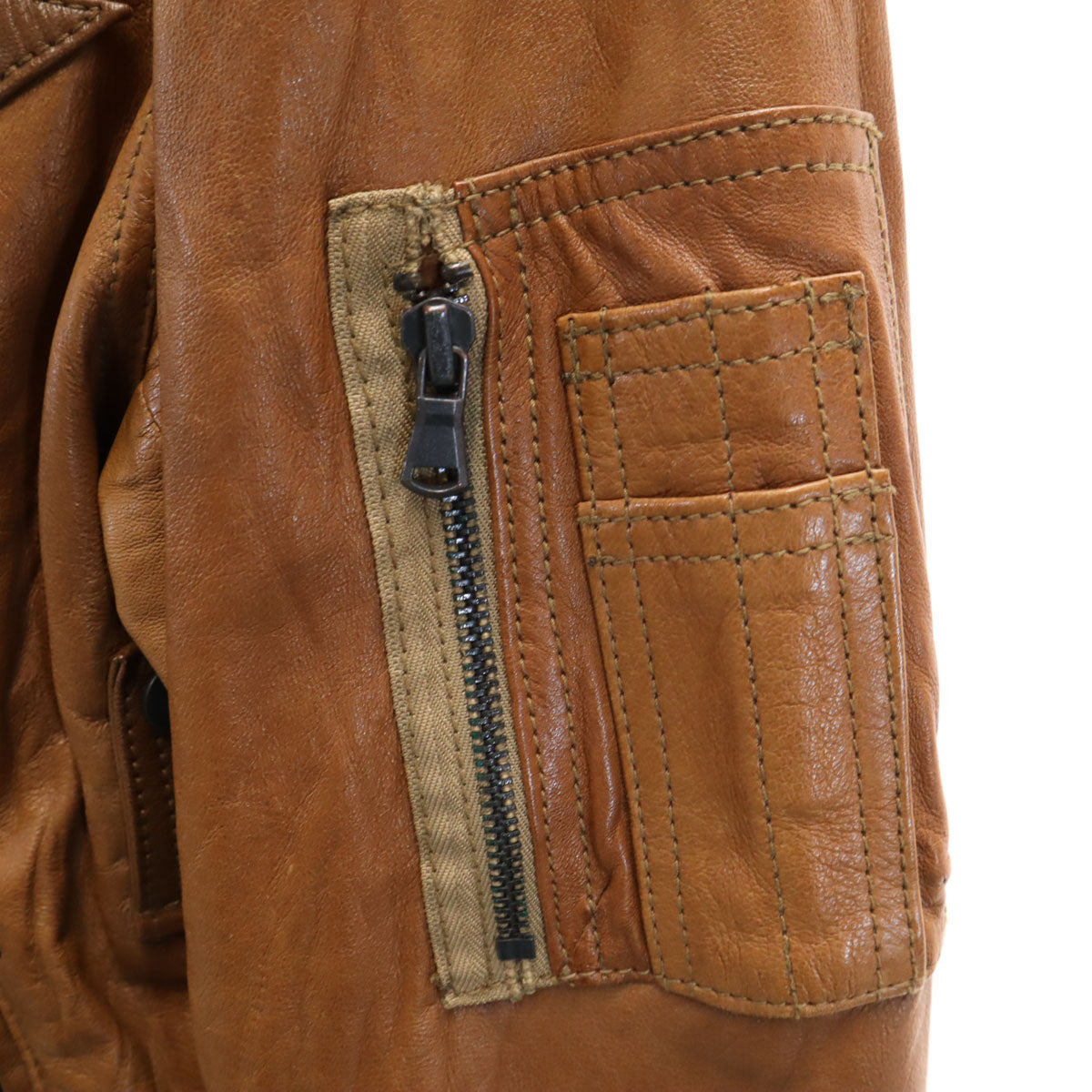 The DUFFER of ST.GEORGE ザダファーオブセントジョージ 羊革レザー フライトジャケット L ブラウン レディース