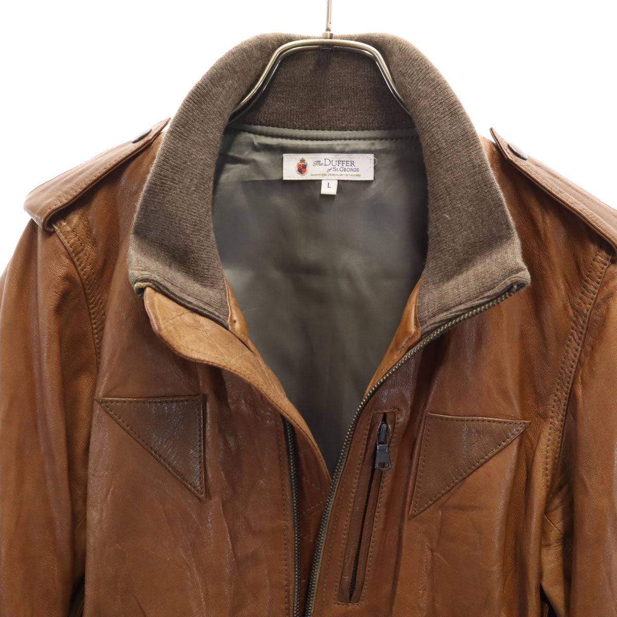 The DUFFER of ST.GEORGE ザダファーオブセントジョージ 羊革レザー フライトジャケット L ブラウン レディース
