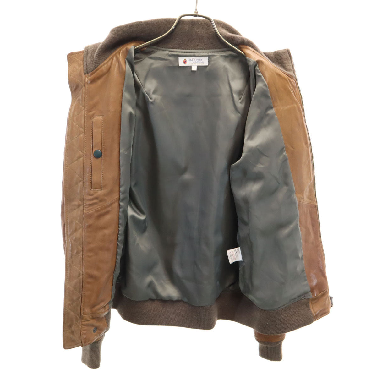 The DUFFER of ST.GEORGE ザダファーオブセントジョージ 羊革レザー フライトジャケット L ブラウン レディース