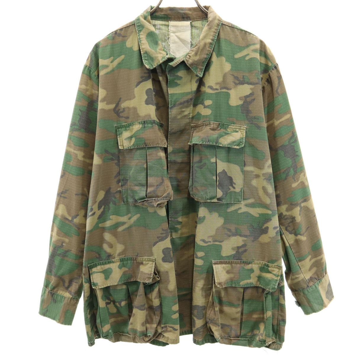 US ARMY アメリカ軍 60s 70s ヴィンテージ 5th ブラウンリーフカモ柄 ジャングルファティーグ ジャケット カーキ ミリタリー メンズ