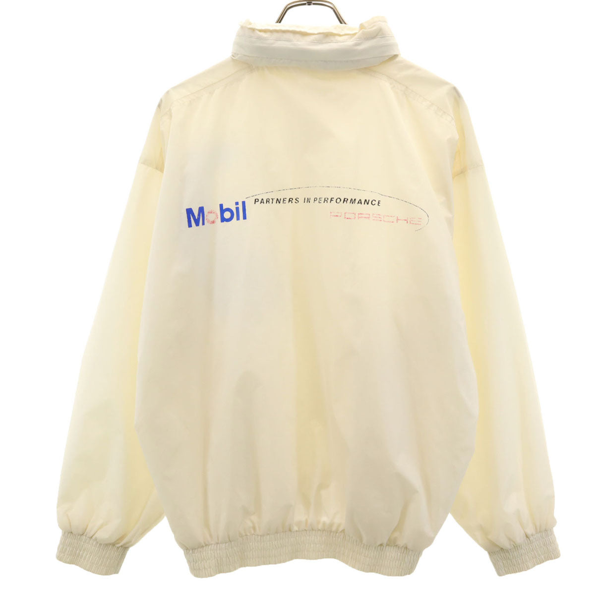 Mobil-F1 モービル 90s オールド 企業 ジャケット L ホワイト フード付き メンズ