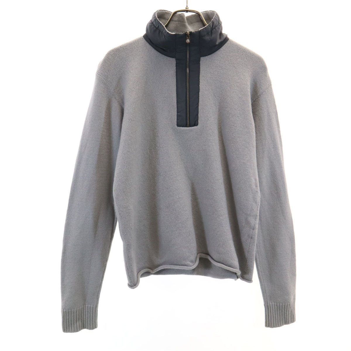 ARMANI COLLEZIONI アルマーニコレッツォーニ イタリア製 長袖 ハーフジップ ニット グレー セーター レディース