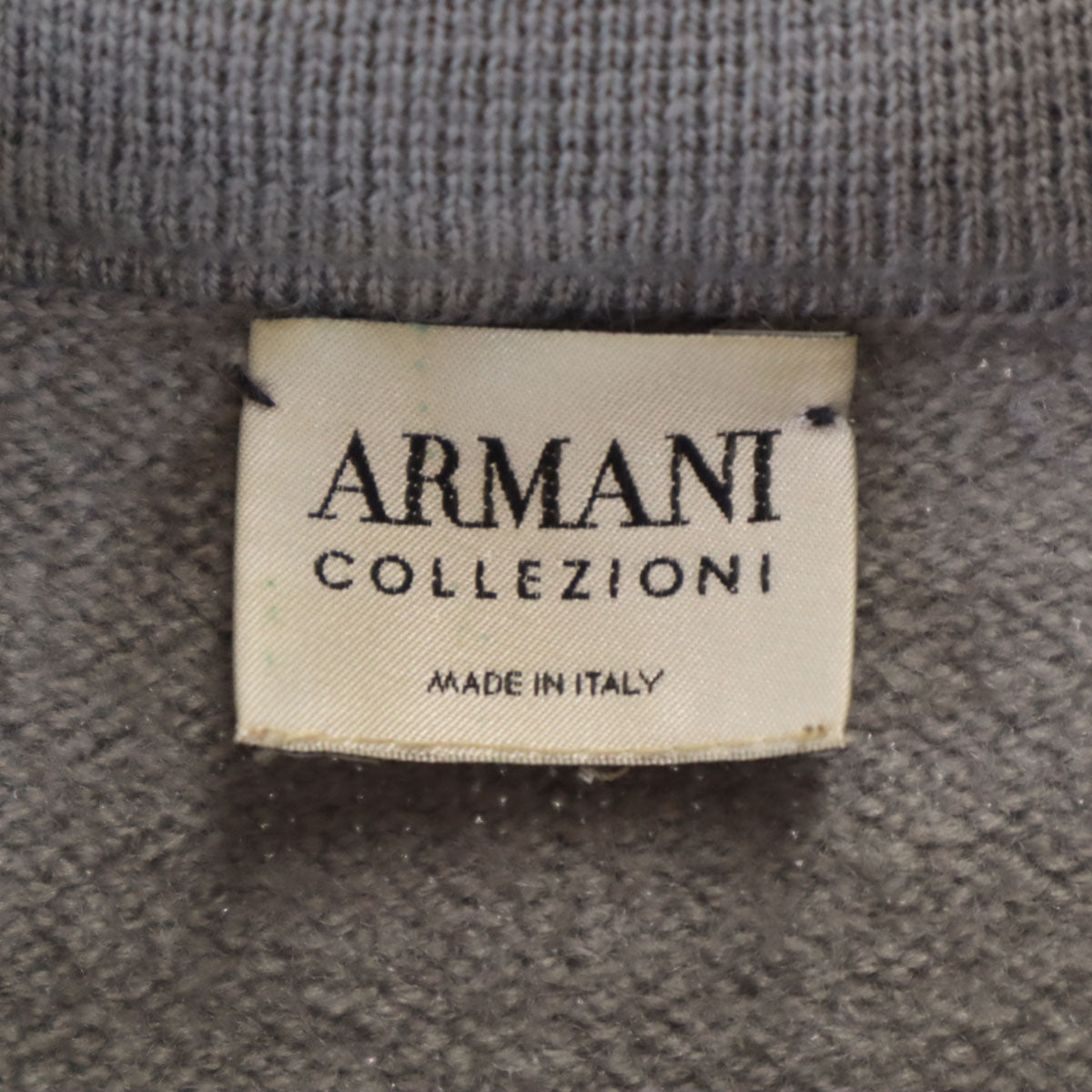 ARMANI COLLEZIONI アルマーニコレッツォーニ イタリア製 長袖 ハーフジップ ニット グレー セーター レディース