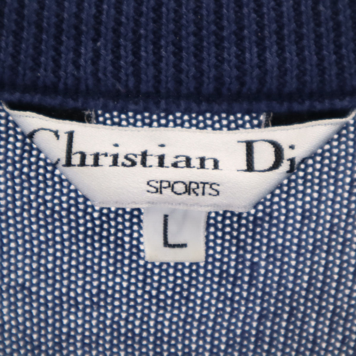 Christian Dior SPORTS クリスチャンディオールスポーツ 90s オールド 長袖 ニット L ネイビー セーター メンズ