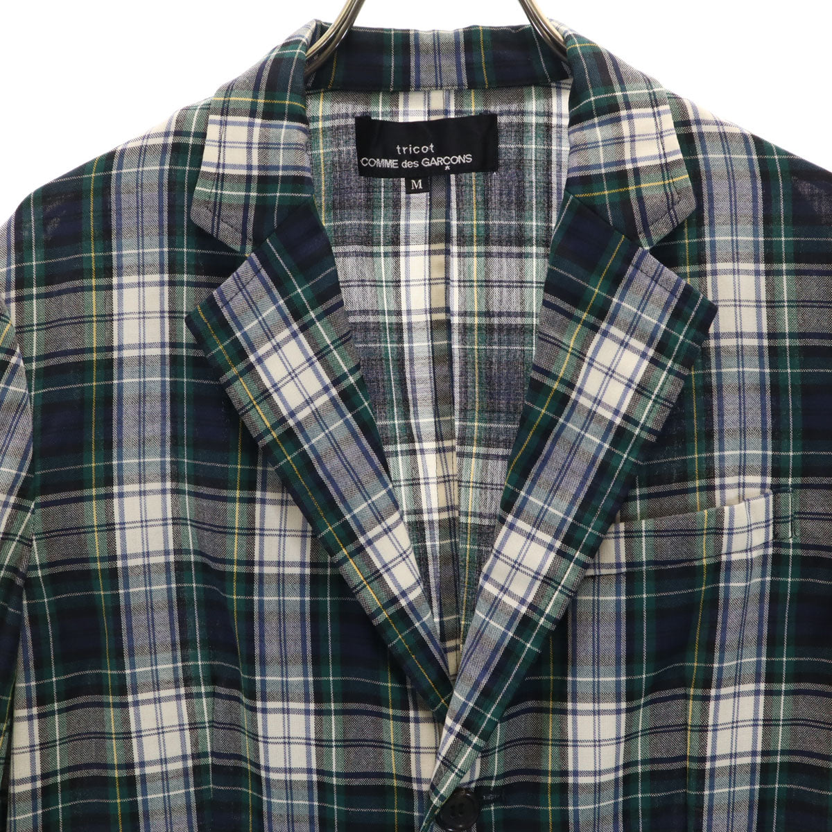 tricot COMME des GARCONS トリココムデギャルソン 2004年 00s 日本製 チェック柄 テーラードジャケット M ネイビー アンコン レディース