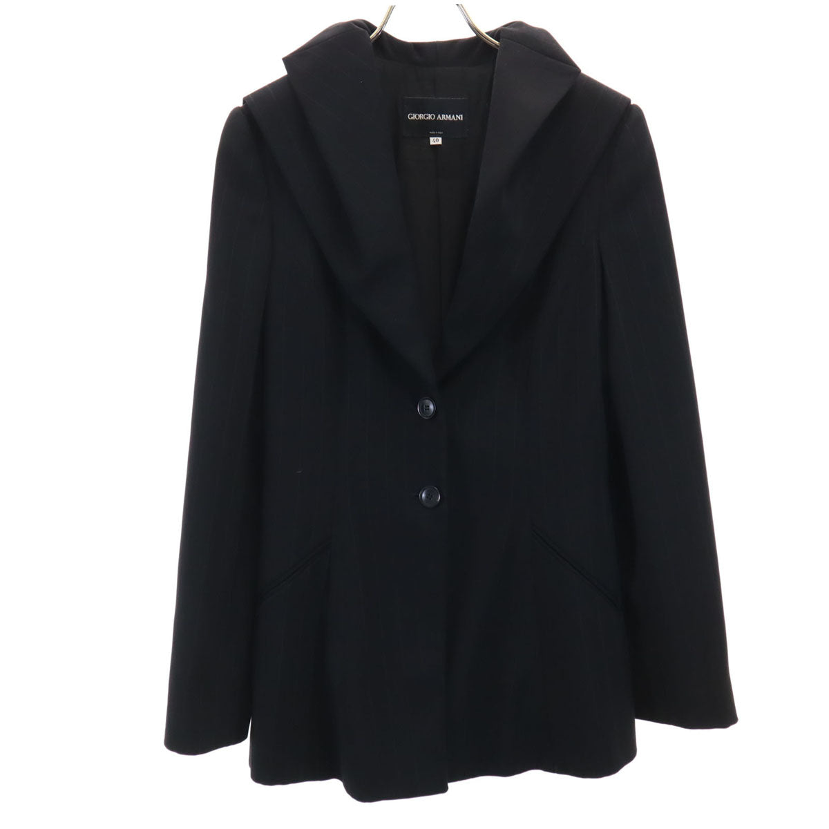 GIORGIO ARMANI ジョルジオアルマーニ 90s イタリア製 オールド ストライプ柄 ジャケット 40 ブラック レディース
