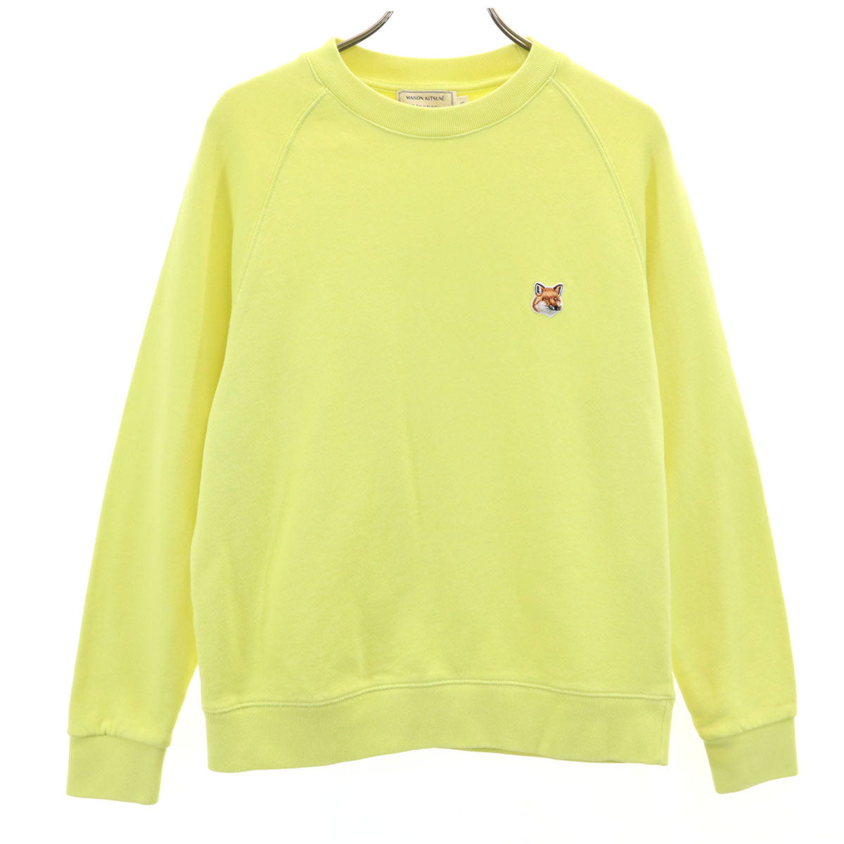 MAISON KITSUNE メゾンキツネ ポルトガル製 長袖 スウェット トレーナー S 黄緑系 レディース