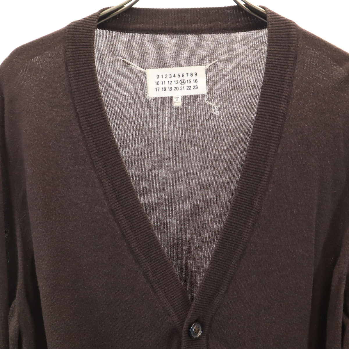 Maison Martin Margiela メゾンマルタンマルジェラ イタリア製 長袖 Vネック ニットカーディガン S ブラウン メンズ