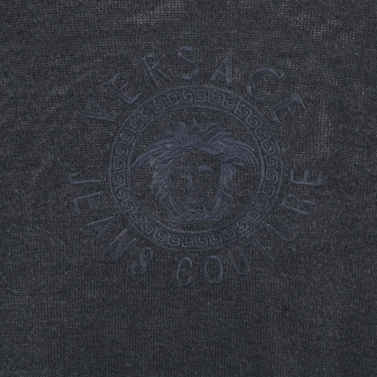 VERSACE JEANS COUTURE ヴェルサーチ ジーンズクチュール 90s オールド 長袖 ニット L チャコールグレー セーター メンズ