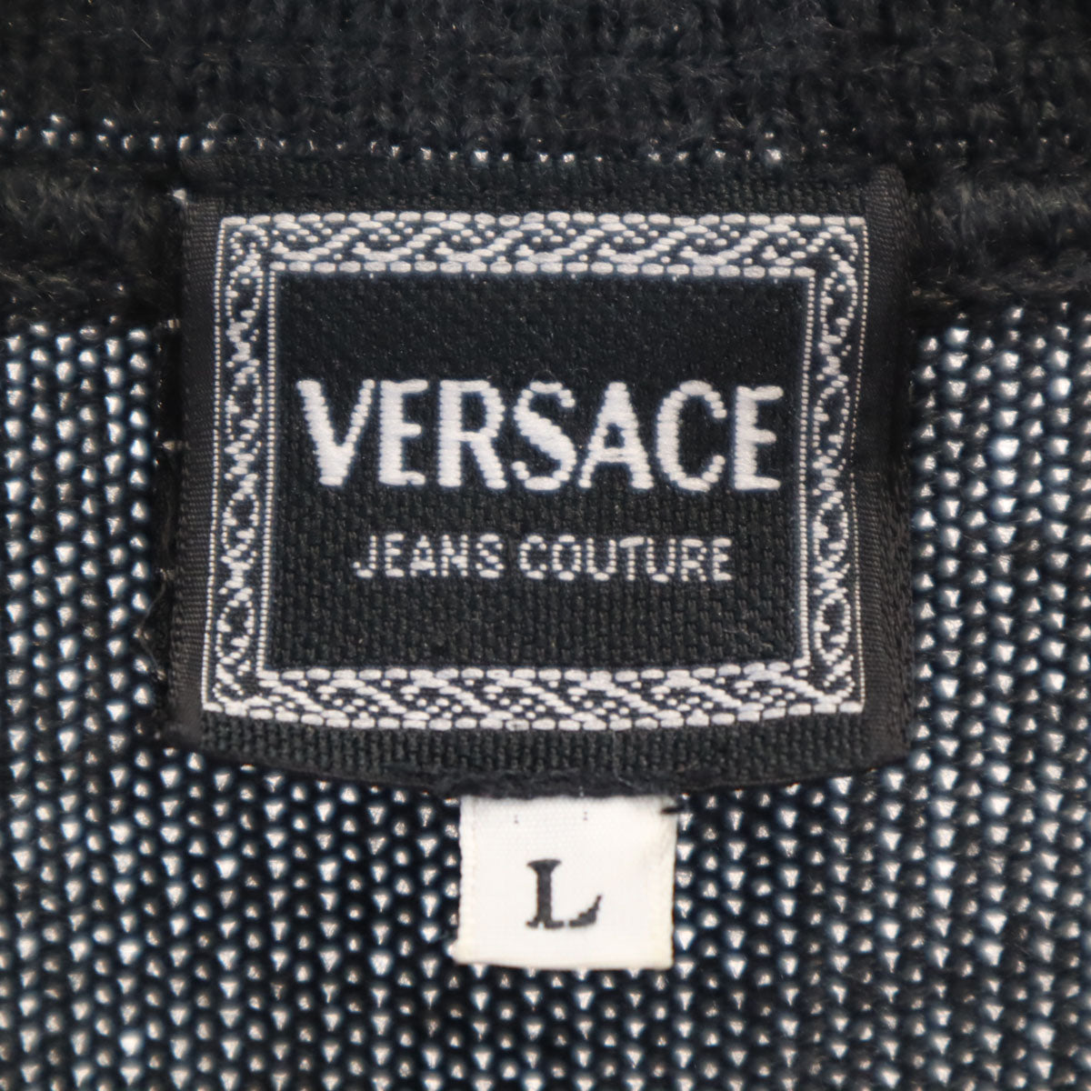 VERSACE JEANS COUTURE ヴェルサーチ ジーンズクチュール 90s オールド 長袖 ニット L チャコールグレー セーター メンズ