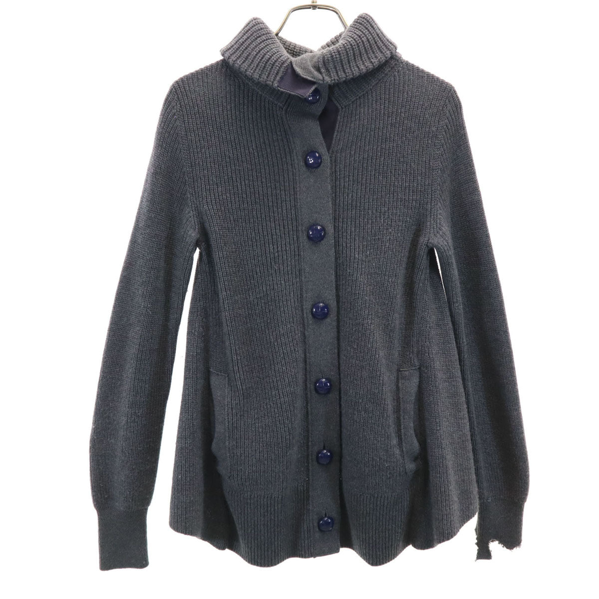 sacai luck サカイラック 日本製 長袖 フレア ニット 1 チャコールグレー セーター レディース