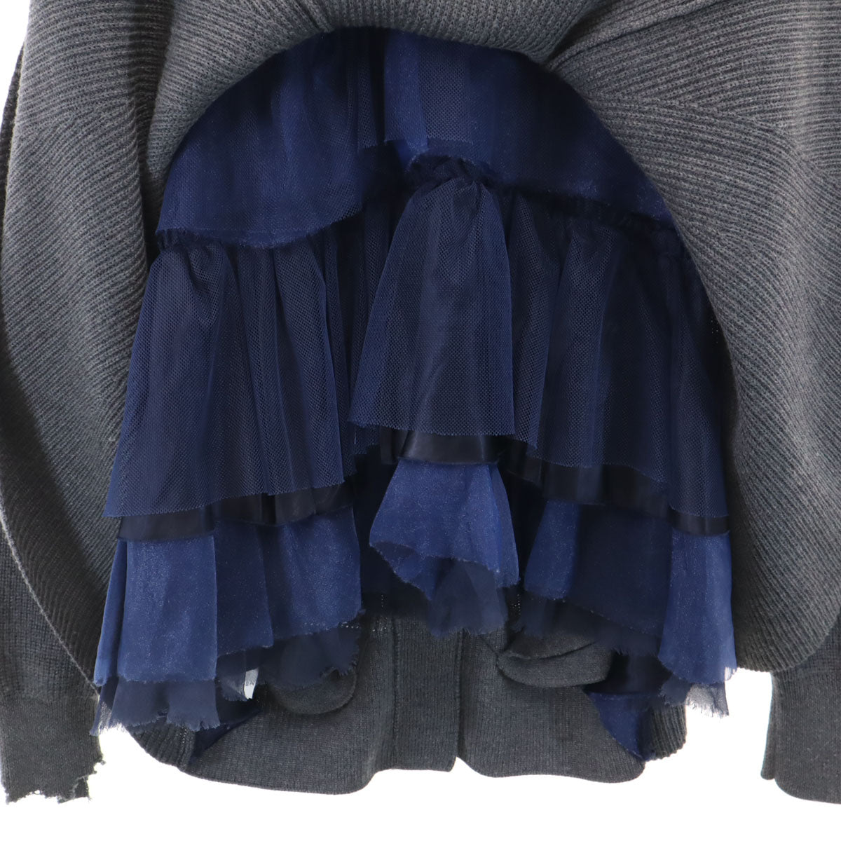 sacai luck サカイラック 日本製 長袖 フレア ニット 1 チャコールグレー セーター レディース