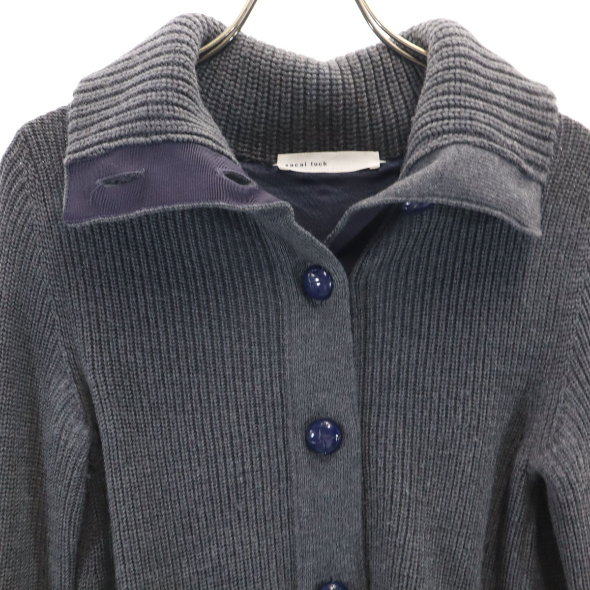 sacai luck サカイラック 日本製 長袖 フレア ニット 1 チャコールグレー セーター レディース
