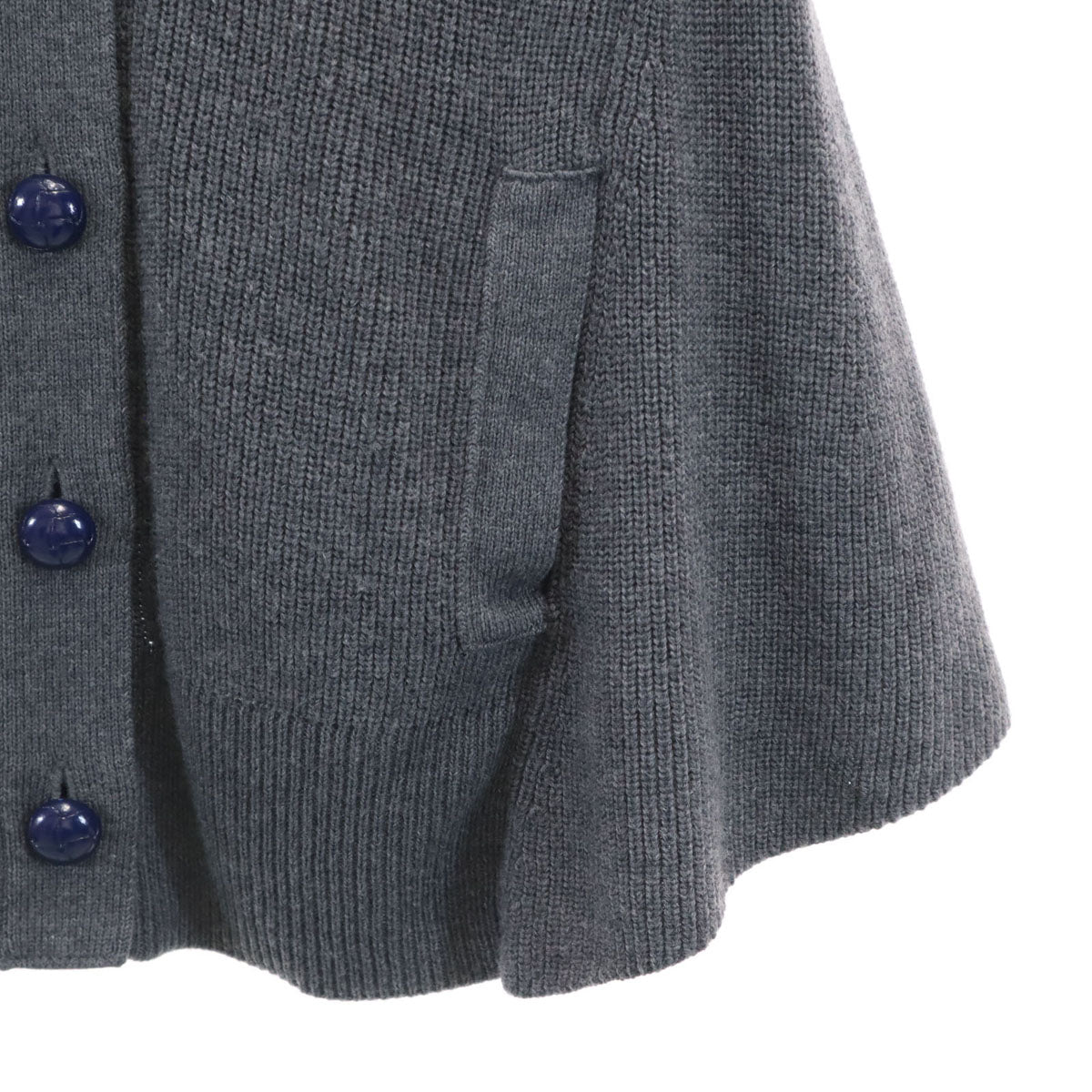sacai luck サカイラック 日本製 長袖 フレア ニット 1 チャコールグレー セーター レディース