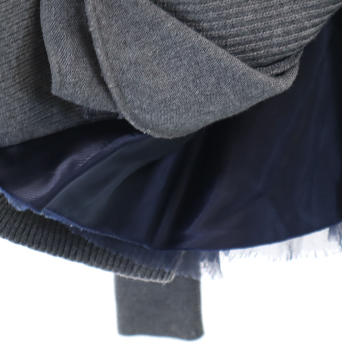 sacai luck サカイラック 日本製 長袖 フレア ニット 1 チャコールグレー セーター レディース
