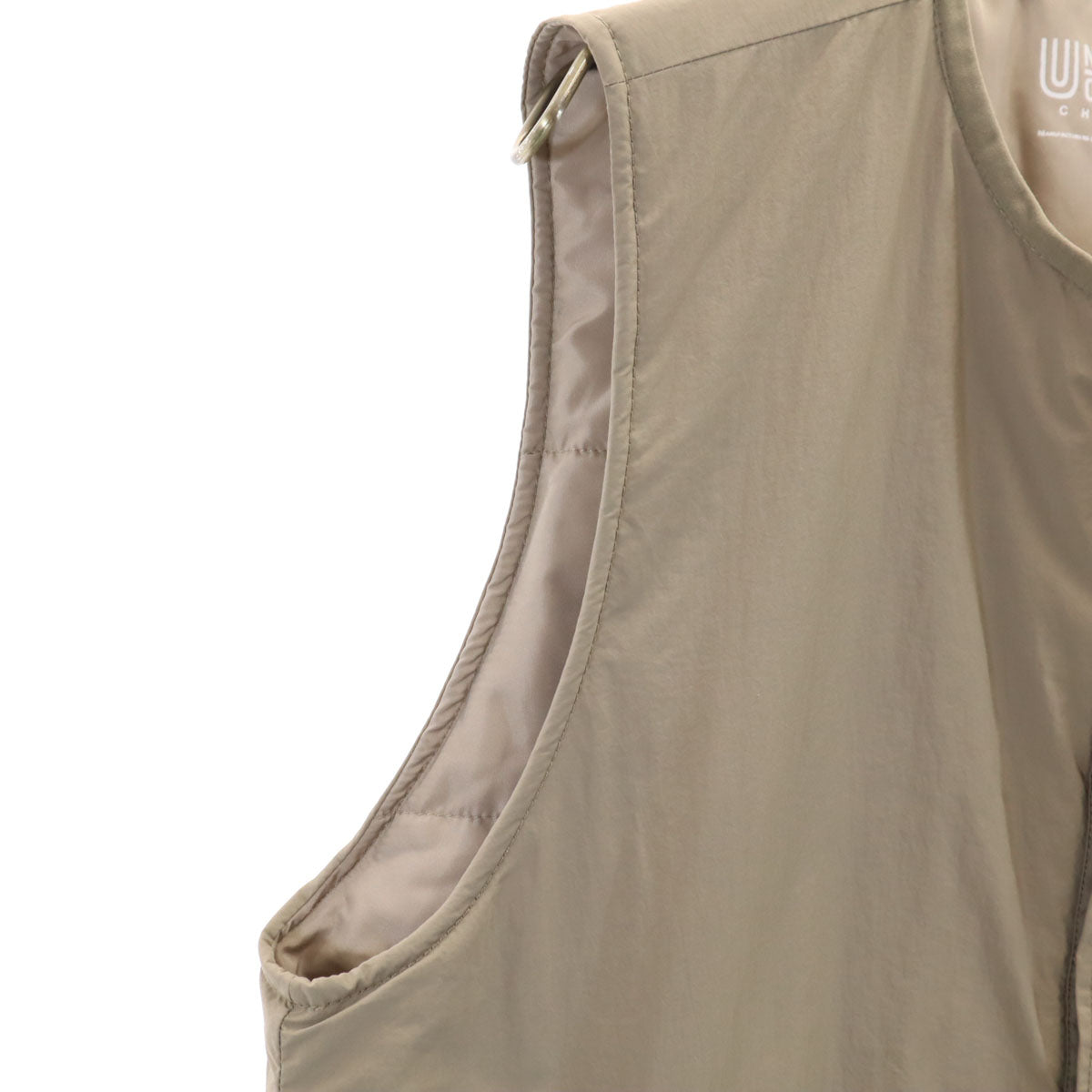 美品 UNIVERSAL OVERALL ユニバーサルオーバーオール 中綿ベスト S ベージュ系 メンズ