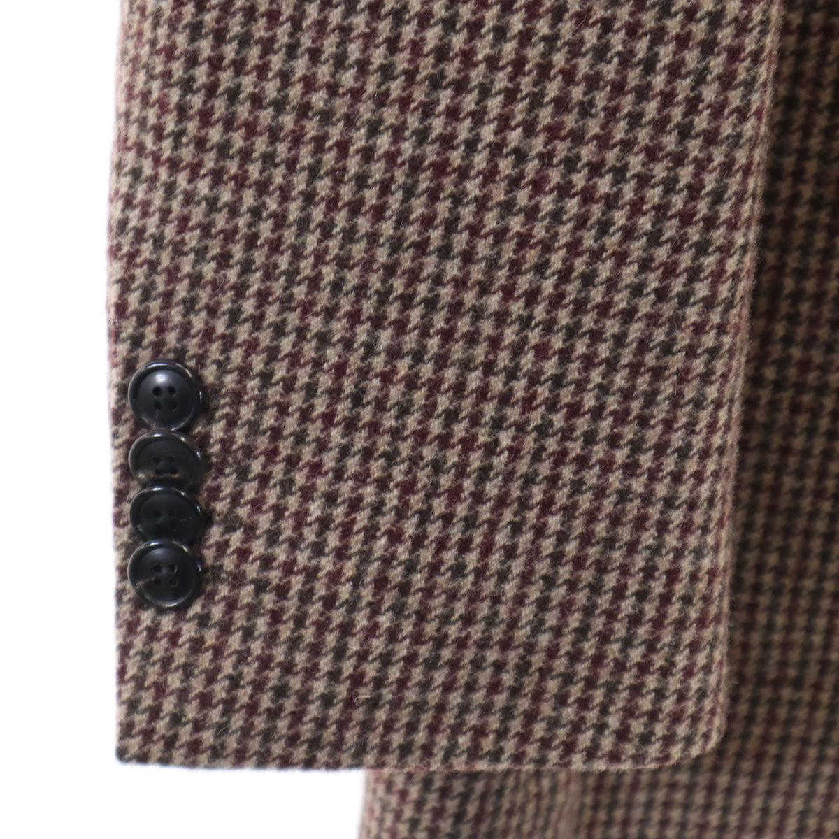 未使用 green label relaxing グリーンレーベルリラクシング UNITED ARROWS ウールブレンド 千鳥格子 ジャケット 44 ブラウン系 メンズ