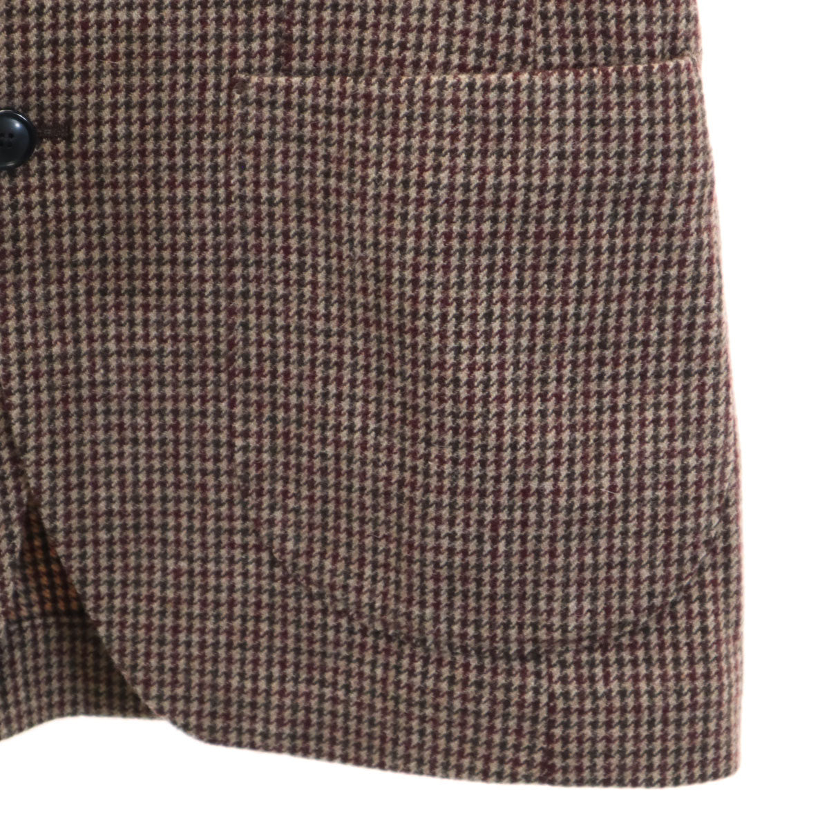 未使用 green label relaxing グリーンレーベルリラクシング UNITED ARROWS ウールブレンド 千鳥格子 ジャケット 44 ブラウン系 メンズ