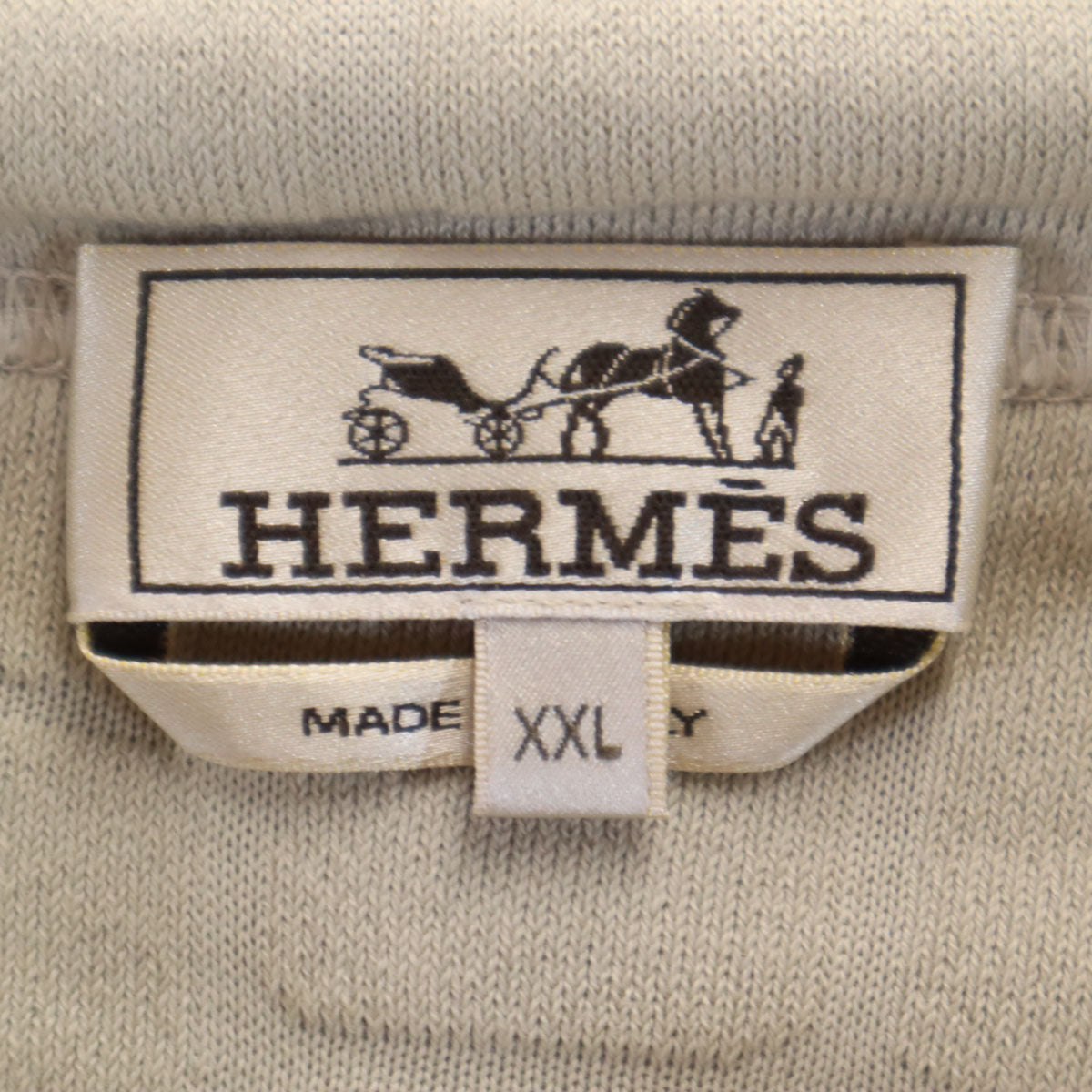 美品 HERMES エルメス イタリア製 クロコ柄 長袖 パイル地 ジップパーカー XXL ベージュ 箱付き メンズ