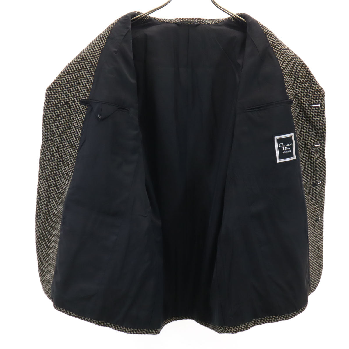 Christian Dior MONSIEUR クリスチャンディオール ムッシュ 総柄 テーラードジャケット M ブラック メンズ