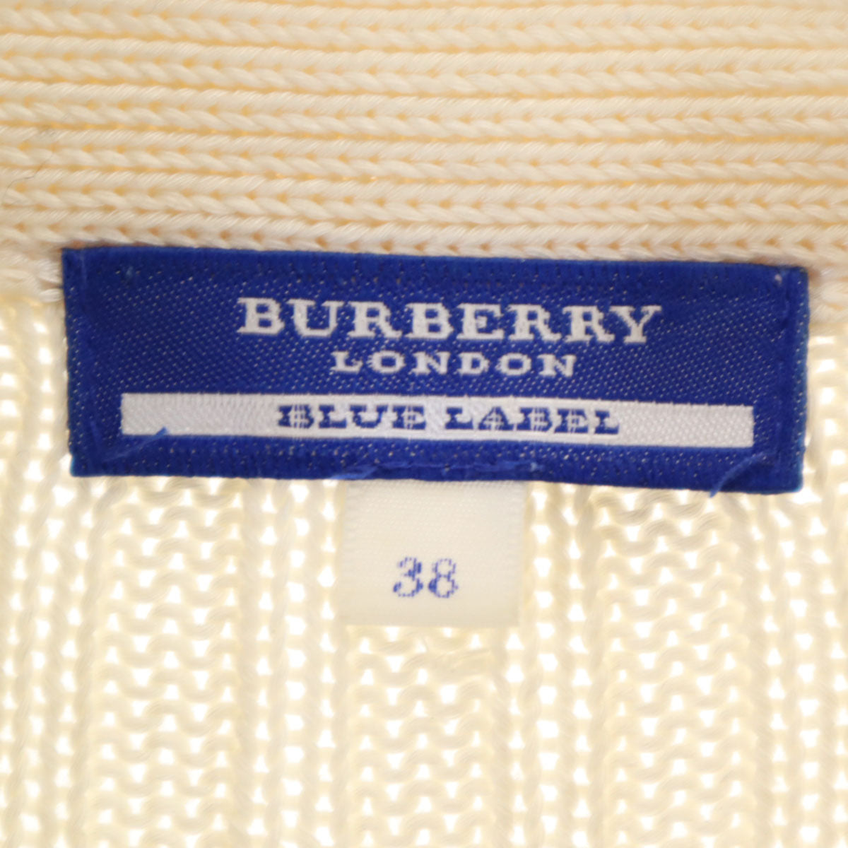 BURBERRY LONDON BLUE LABEL バーバリー ロンドン ブルーレーベル ニットジャケット 38 生成り 三陽商会 レディース