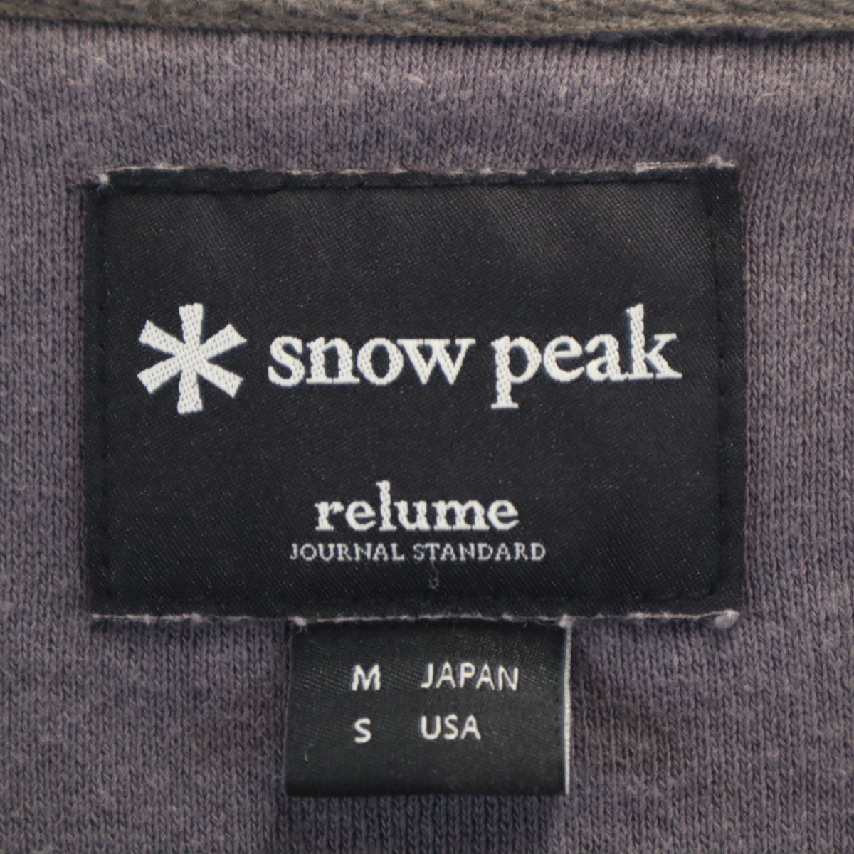 snowpeak スノーピーク ジャーナルスタンダード バックロゴ 長袖 スウェット トレーナー M グレー メンズ