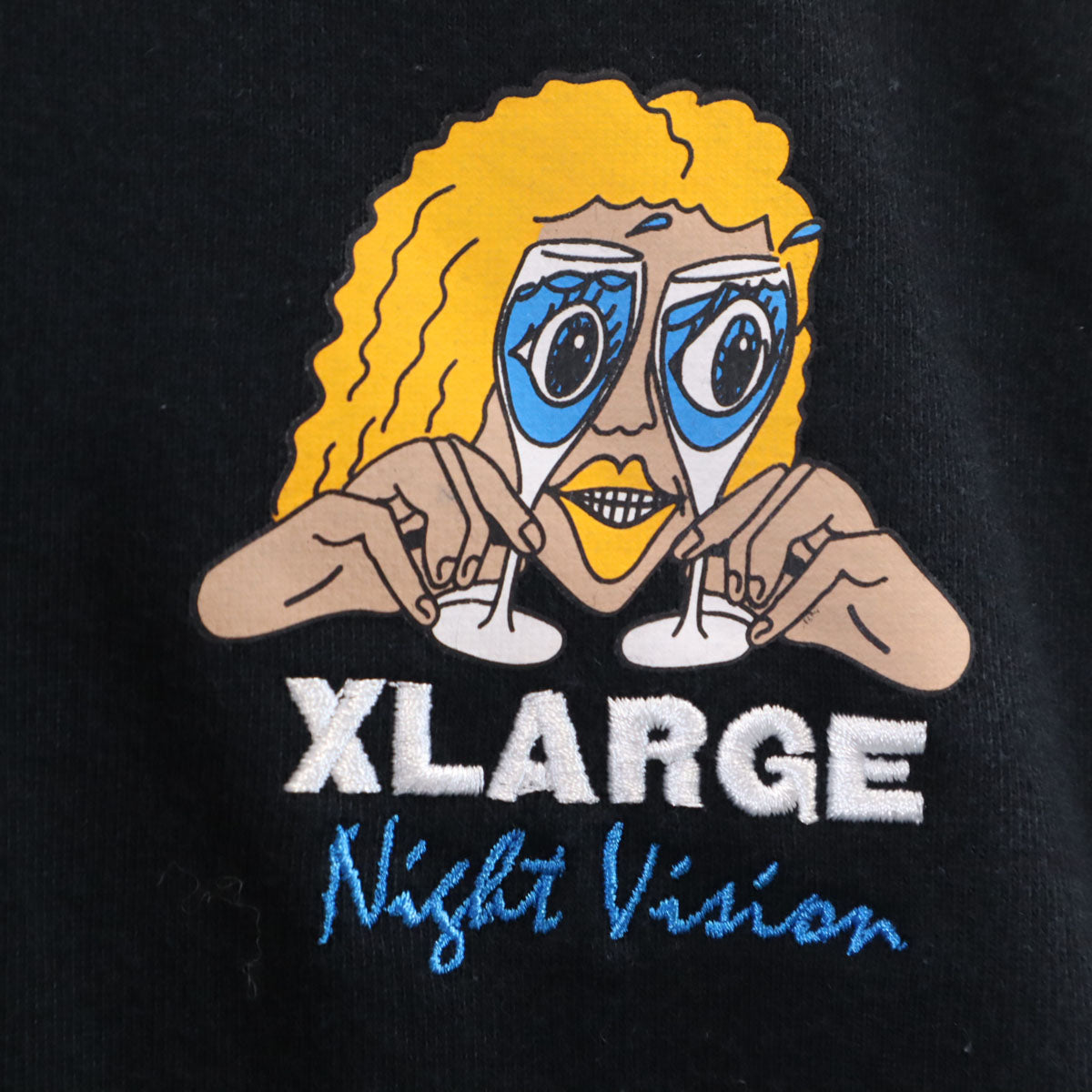 XLARGE エクストララージ NIGHT VISION 長袖 スウェットパーカー L ブラック メンズ