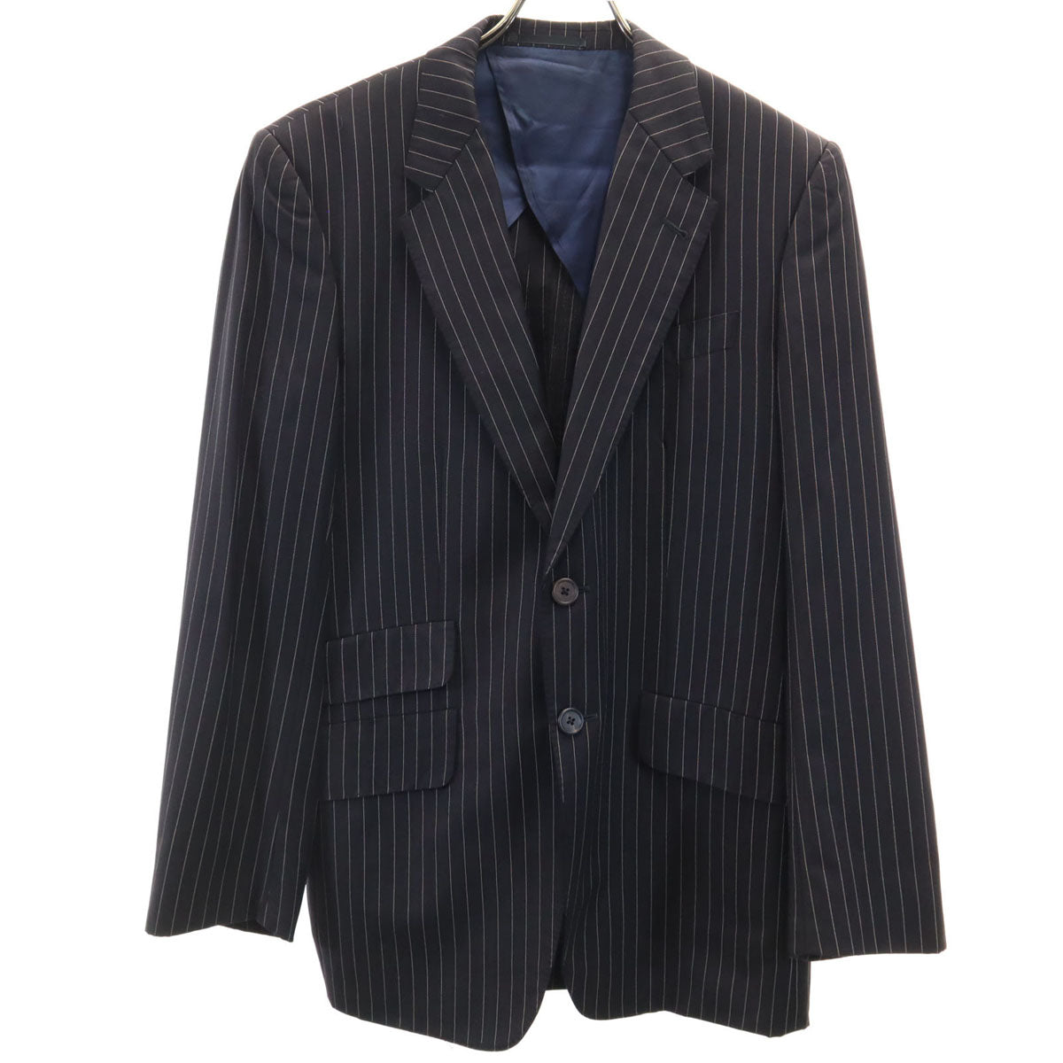 Paul Smith LONDON ポールスミスロンドン 日本製 ストライプ柄 エルメネジルドゼニア生地 テーラードジャケット L ブラック メンズ