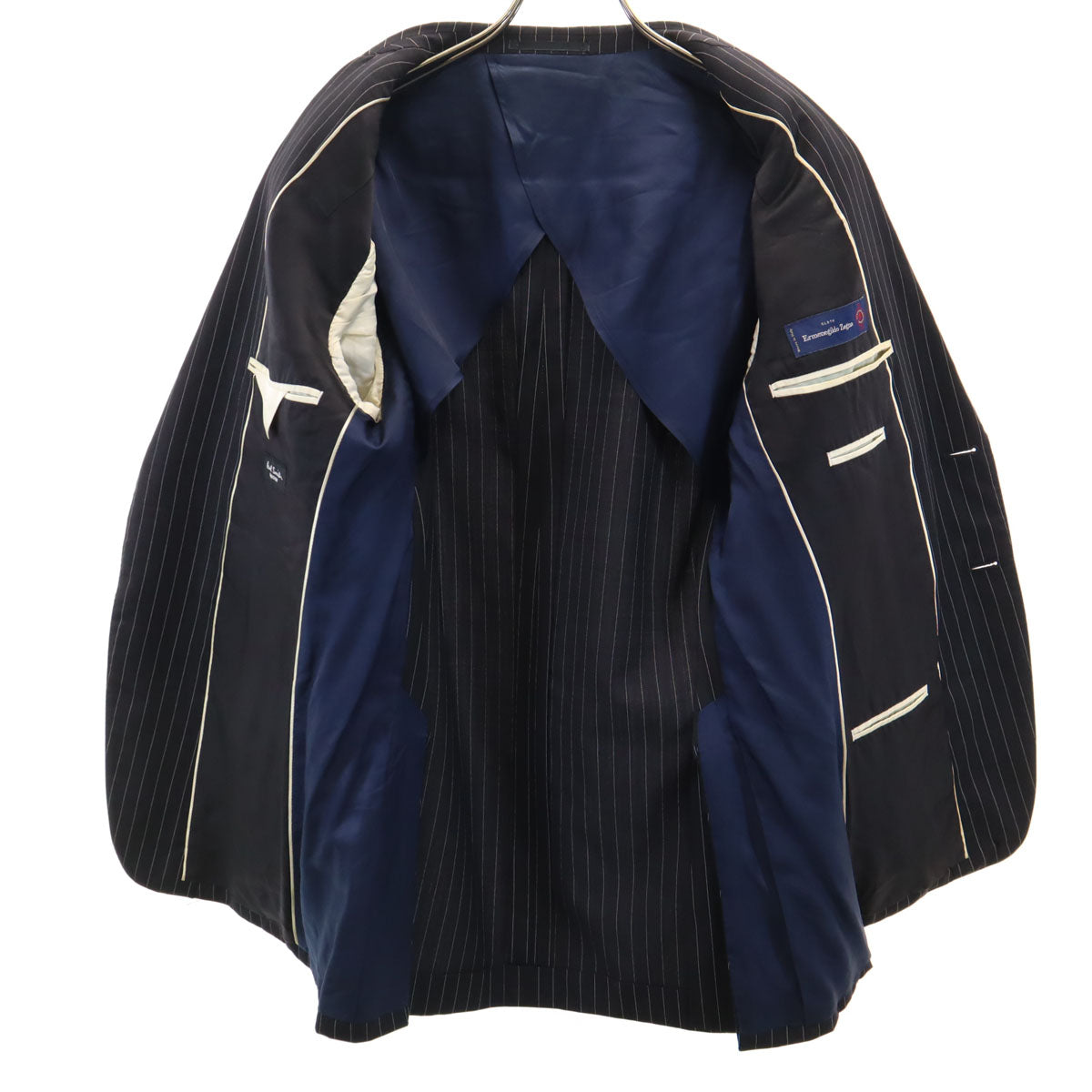 Paul Smith LONDON ポールスミスロンドン 日本製 ストライプ柄 エルメネジルドゼニア生地 テーラードジャケット L ブラック メンズ