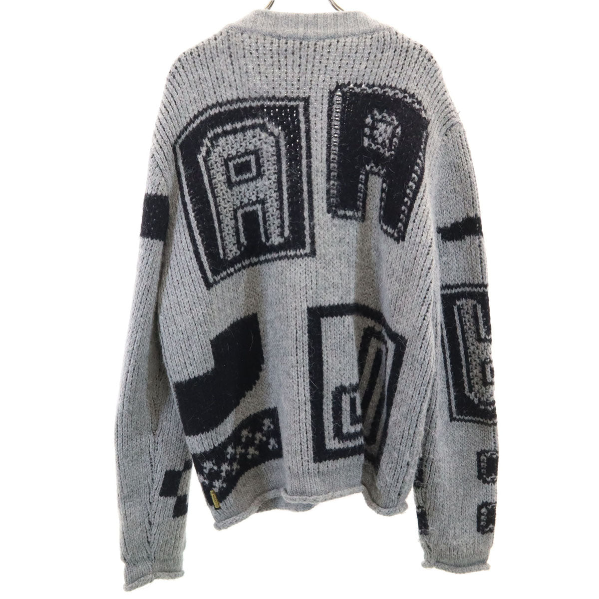 ARMANI JEANS アルマーニジーンズ ロゴ 長袖 Vネック ニットカーディガン XXL グレー メンズ