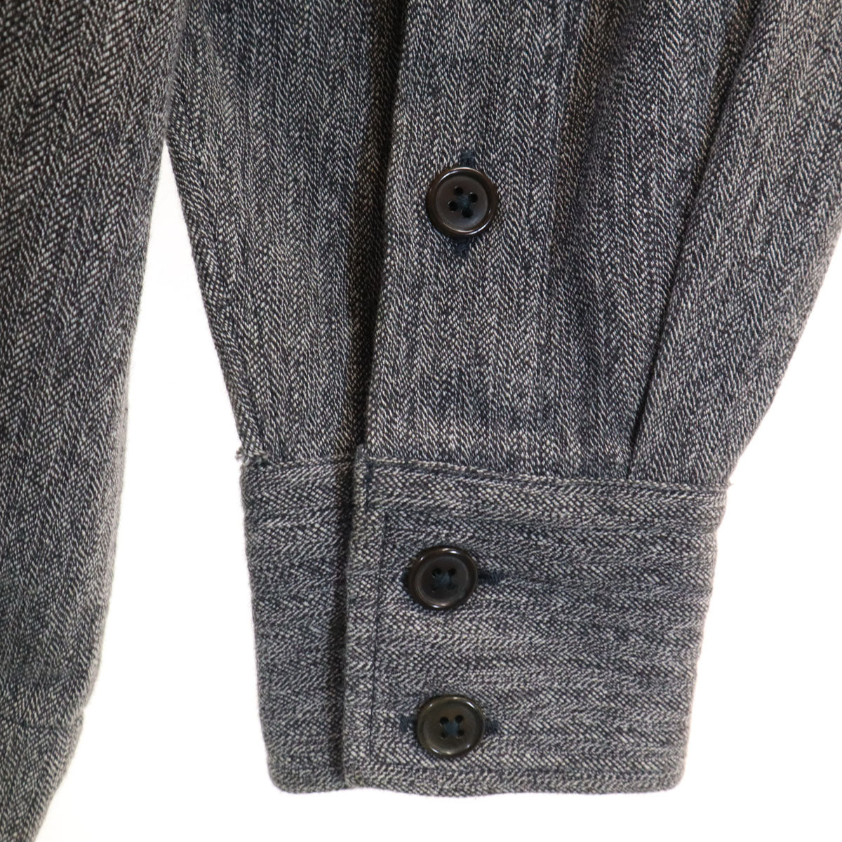 Paul Smith LONDON ポールスミスロンドン 日本製 ヘリンボーン 長袖 シャツ L グレー メンズ