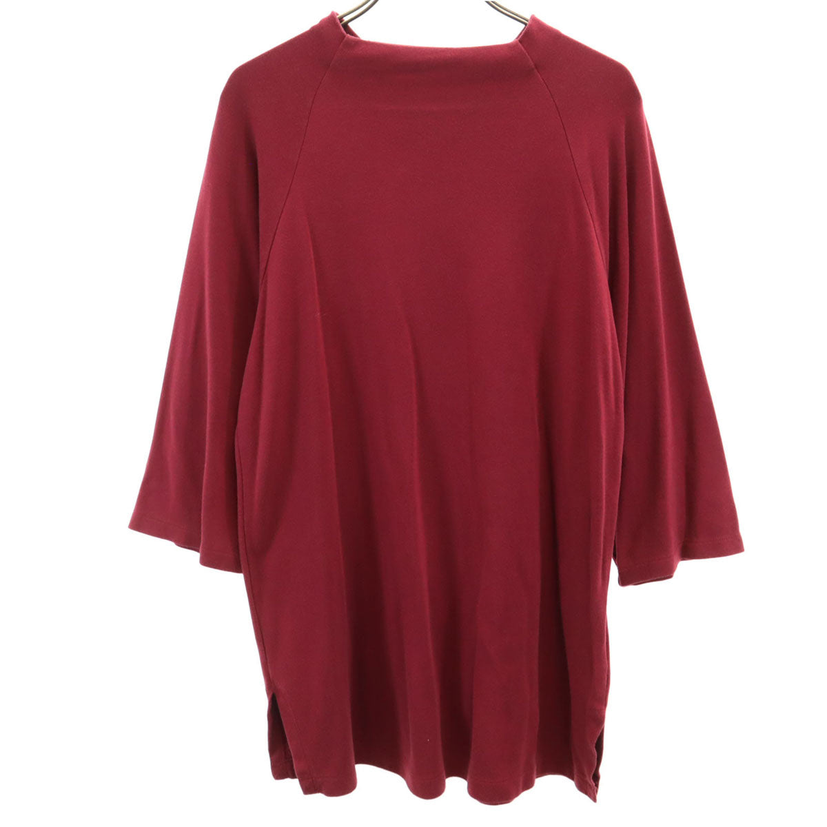 HaaT ISSEY MIYAKE ハート イッセイミヤケ 日本製 7分袖 カットソー 2 ボルドー レディース