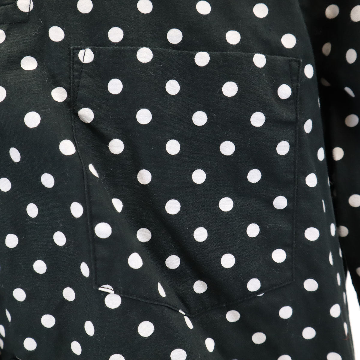 BLACK COMME des GARCONS ブラックコムデギャルソン 2013年 日本製 ドット柄 長袖 フーデッド シャツ M ブラック 水玉 レディース