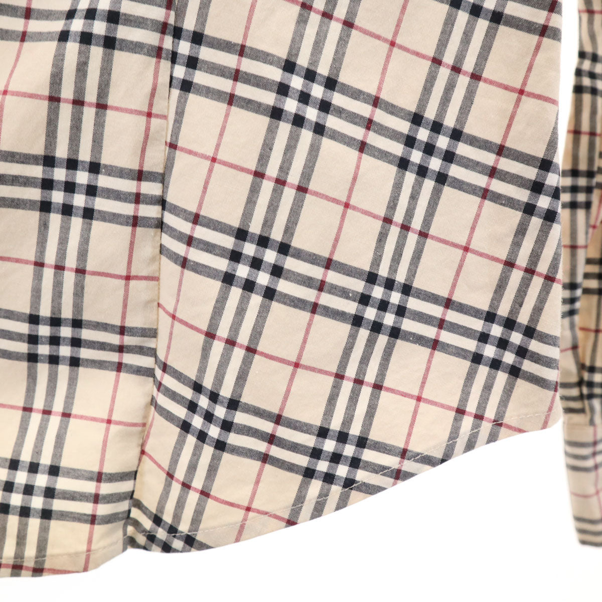 BURBERRY LONDON BLUE LABEL バーバリー ロンドン ブルーレーベル 日本製 ノバチェック 長袖 シャツ 38 ベージュ 三陽商会 レディース