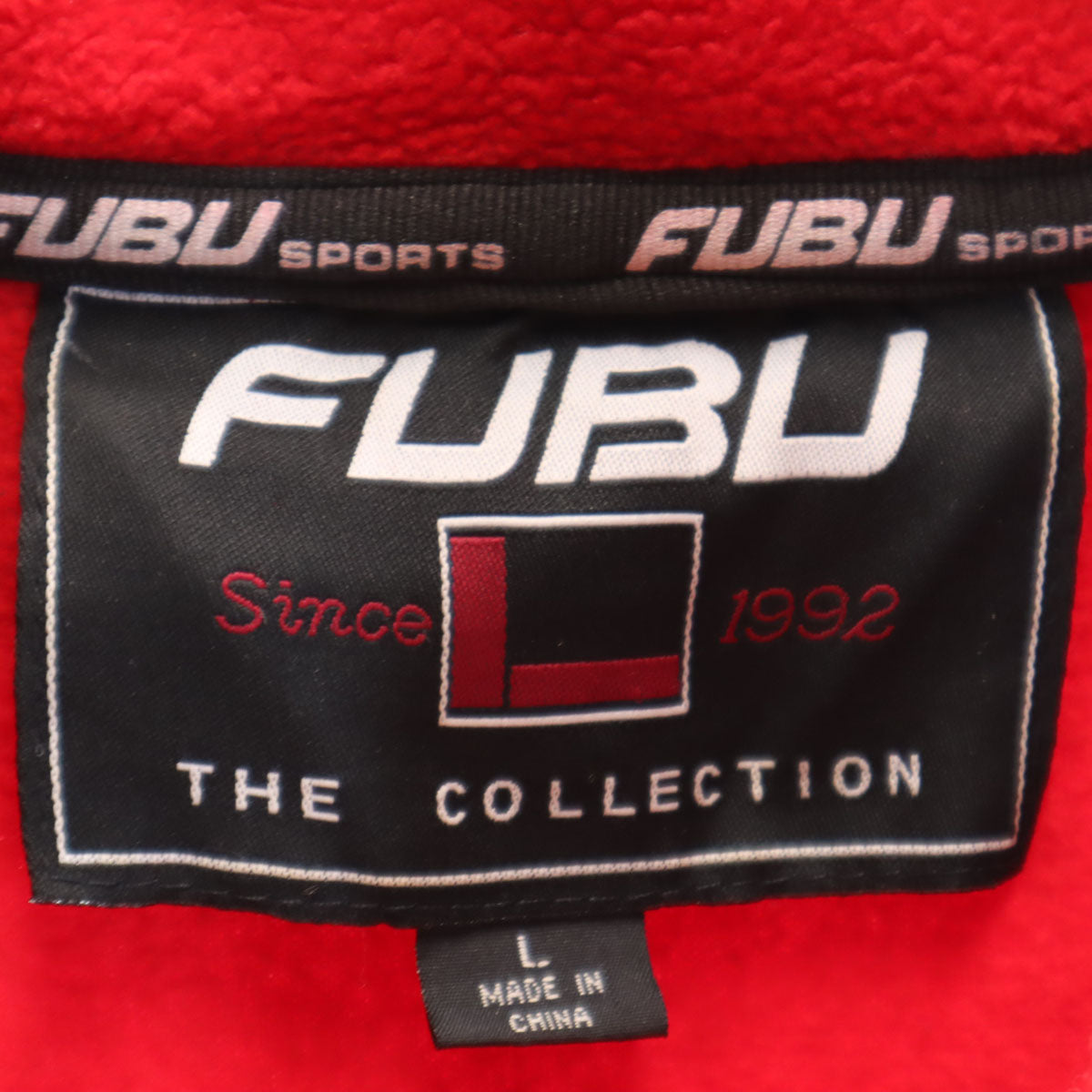 FUBU フブ 00s オールド フリースジャケット L レッド プルオーバー メンズ
