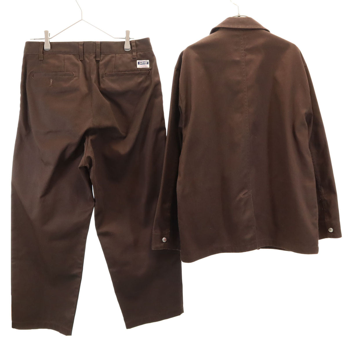 schott ショット ワークジャケット 上下 セットアップ L ブラウン メンズ