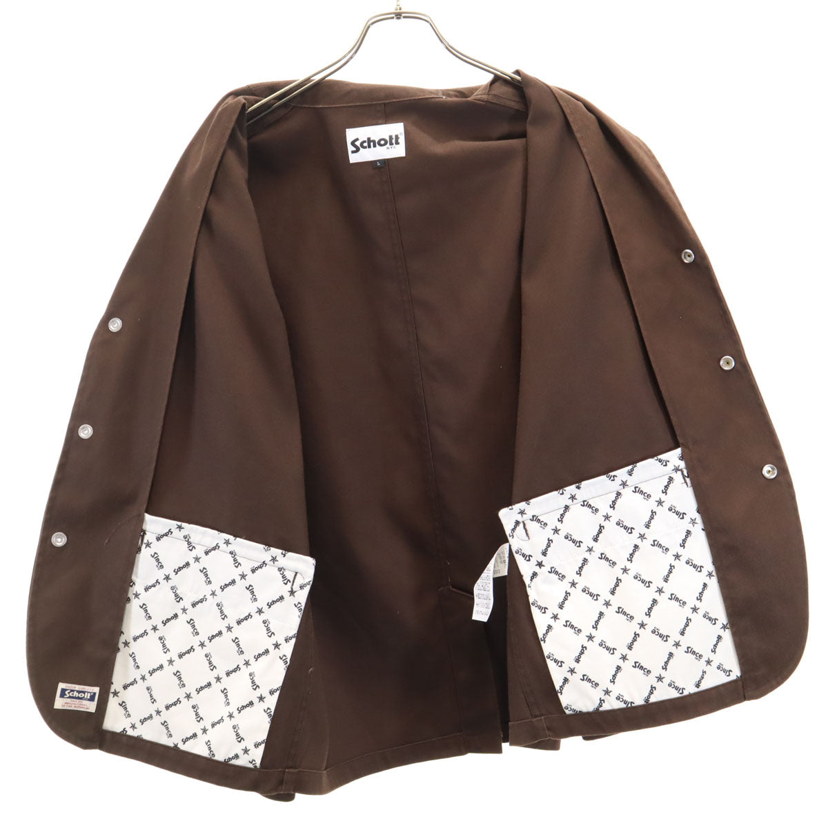 schott ショット ワークジャケット 上下 セットアップ L ブラウン メンズ