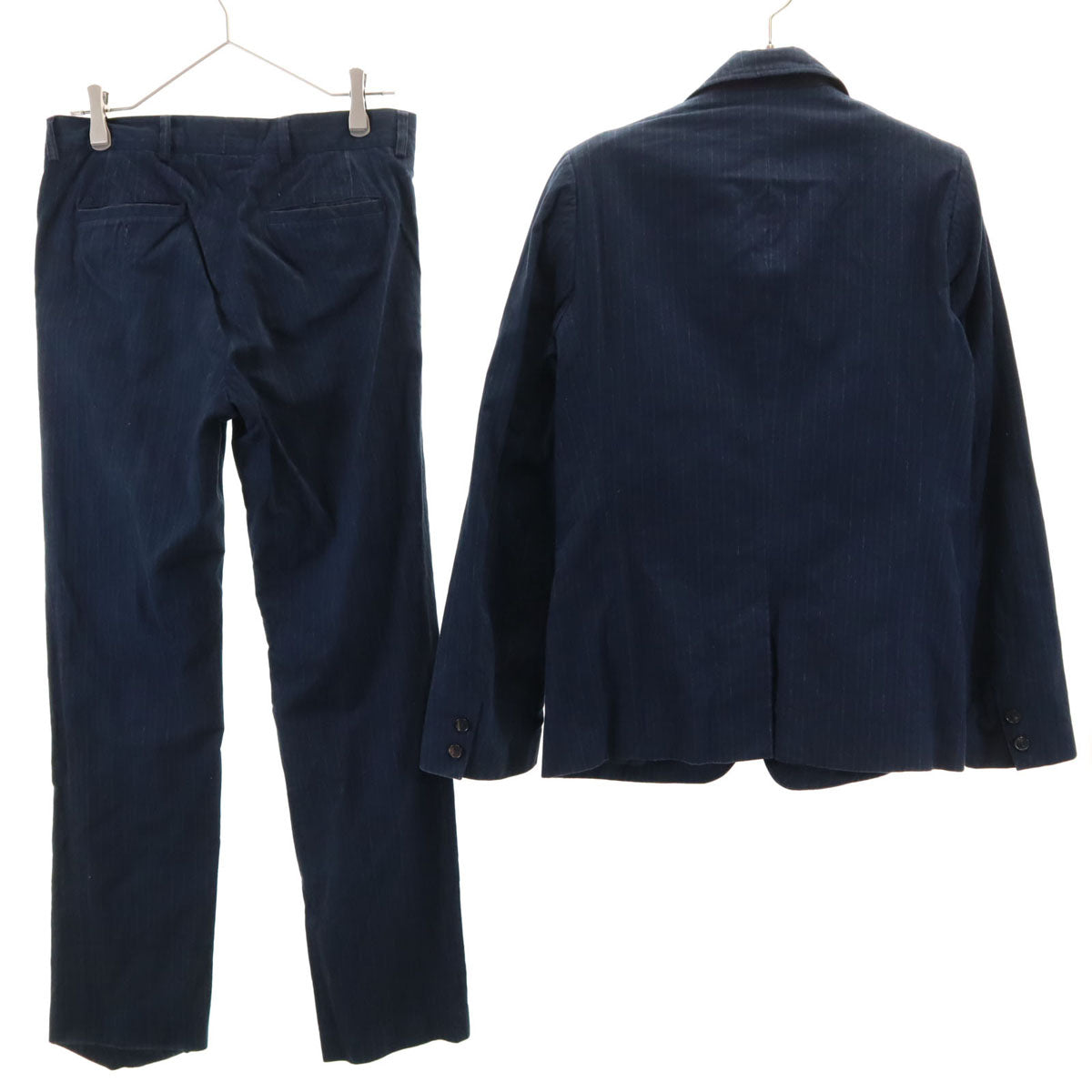 A.P.C. アーペーセー 90s ポーランド製 ストライプ柄 スーツ 上下 セットアップ S ネイビー メンズ