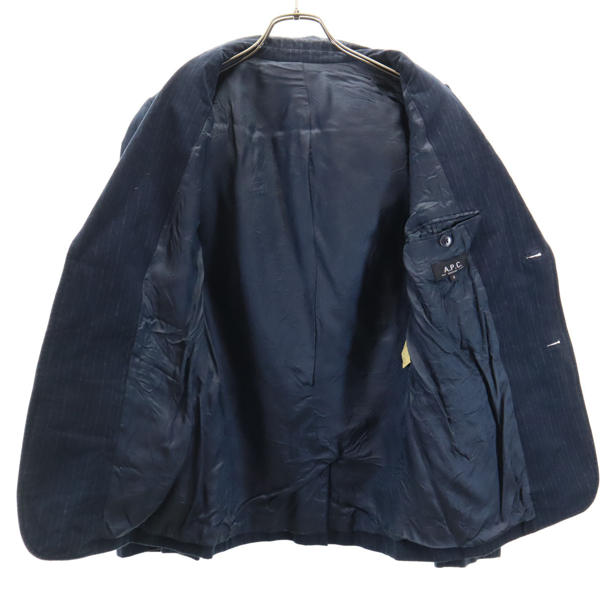 A.P.C. アーペーセー 90s ポーランド製 ストライプ柄 スーツ 上下 セットアップ S ネイビー メンズ