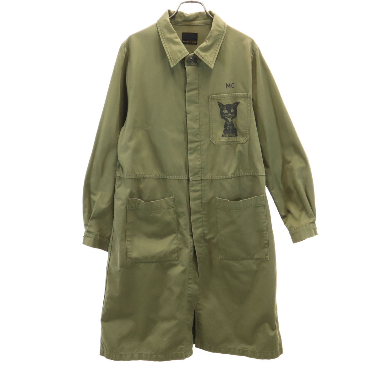 HYSTERIC GLAMOUR ヒステリックグラマー 日本製 ステンカラーコート FREE オリーブ系 ミリタリー レディース