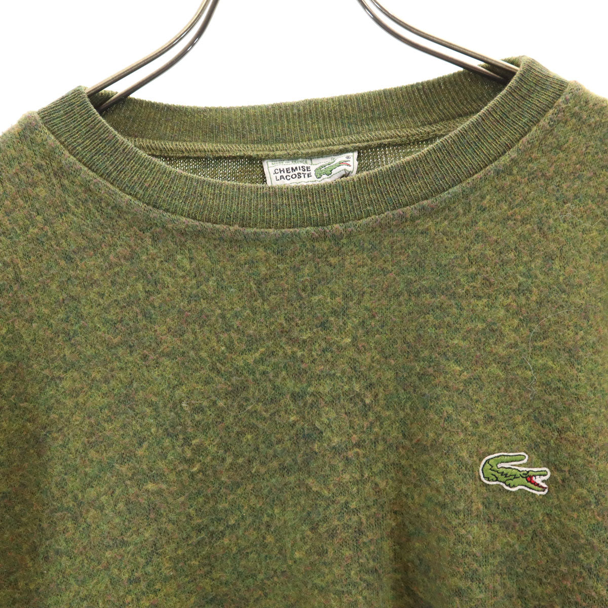 CHEMISE LACOSTE シュミーズラコステ 70s 80s フランス製 ヴィンテージ 長袖 セーター 4 オリーブ系 ニット メンズ