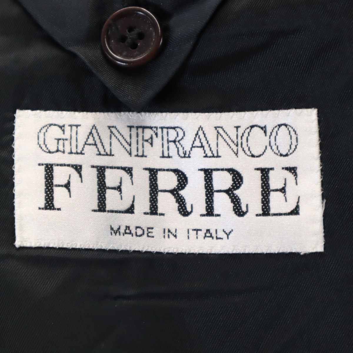 GIANFRANCO FERRE ジャンフランコフェレ イタリア製 ダブル スーツ 上下 セットアップ 42 ブラック メンズ